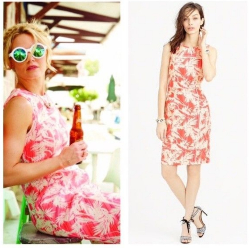 J. Crew Palm Print Shift Dress 0